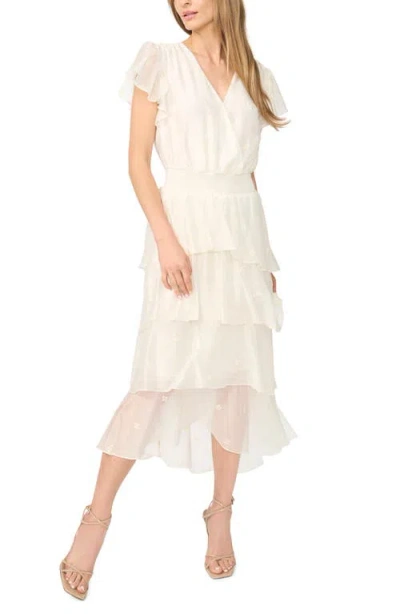 Halogenr Halogen(r) Tiered Midi Dress In New Ivory