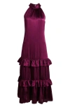 Halogenr Halogen(r) Tiered Sleeveless Satin Maxi Dress