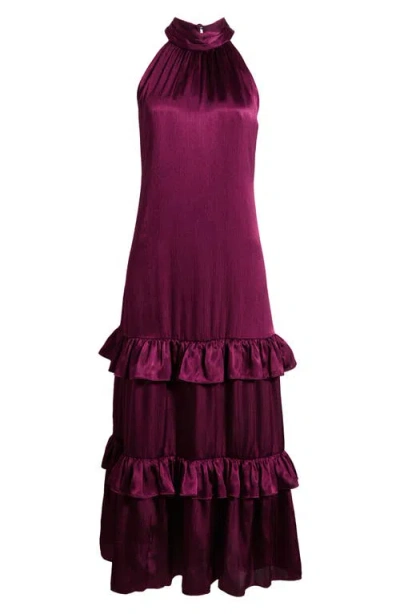 Halogenr Halogen(r) Tiered Sleeveless Satin Maxi Dress