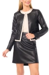 Halogenr Halogen(r) Tipped Faux Leather Jacket In Black