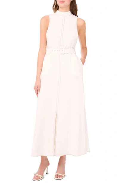 Halogenr Halogen(r) Topstitched Mock Neck Midi Dress
