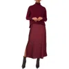 Halogenr Halogen(r) Turtleneck Sweater & Satin Slipdress Set In Zinfandel Purple