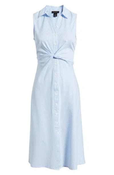 Halogenr Halogen(r) Twist Detail Sleeveless Cotton Shirtdress In Multi