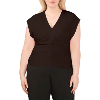 Halogenr Halogen(r) Twist Front Knit Top In Deep Mahogany