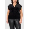 Halogenr Halogen(r) Twist Front Knit Top In Heat Rich Black