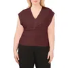 Halogenr Halogen(r) Twist Front Knit Top In Spiced Apple Beige