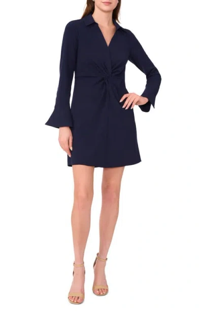 Halogenr Halogen(r) Twist Front Long Sleeve Shirtdress In Classic Navy