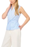 Halogenr Halogen(r) Twist Front Sleeveless Button-up Shirt In Multi