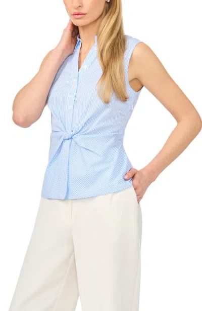 Halogenr Halogen(r) Twist Front Sleeveless Button-up Shirt In Multi
