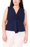 Halogenr Halogen(r) Twist Front Sleeveless Cotton Knit Top