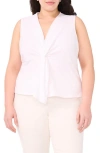 Halogenr Halogen(r) Twist Front Sleeveless Cotton Knit Top