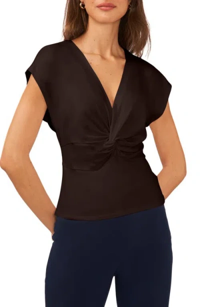 Halogenr Halogen(r) Twist Knit Top In Deep Mahogany Brown