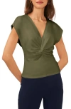 Halogenr Halogen(r) Twist Knit Top In Olive Moss Green