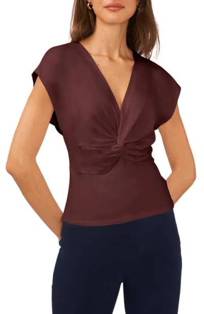 Halogenr Halogen(r) Twist Knit Top In Spiced Apple Beige