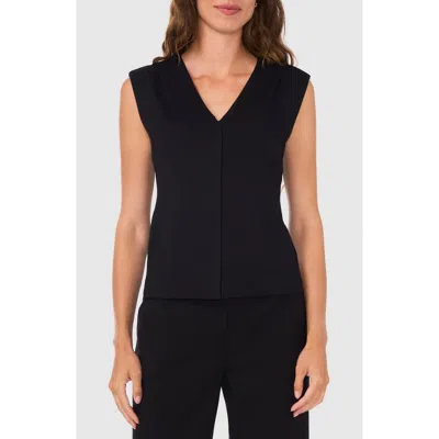 Halogenr Halogen(r) V-neck Ponte Knit Top In Black