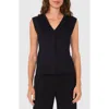 Halogenr Halogen(r) V-neck Ponte Knit Top In Rich Black