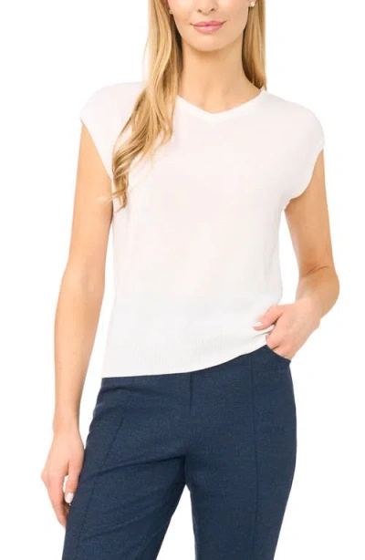 Halogenr Halogen(r) V-neck Cap Sleeve Sweater Vest In White