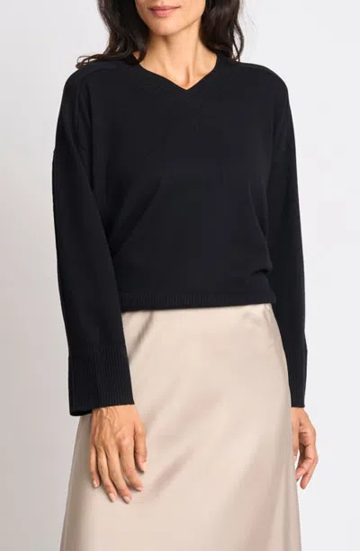 Halogenr Halogen(r) V-neck Sweater In Rich Black