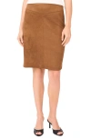 Halogenr Halogen(r) Waistband Seam Detail Faux Suede Midi Skirt