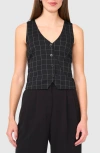 Halogenr Halogen(r) Windowpane Plaid Vest In Rich Black