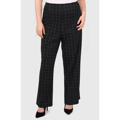 Halogenr Halogen(r) Windowpane Ponte Straight Leg Pants In Rich Black