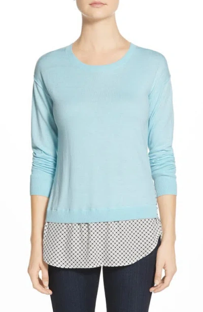 Halogenr Halogen(r) Woven Hem Layered Look Sweater In Multi