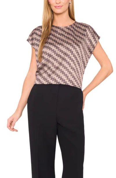 Halogenr Halogen(r) Zigzag Dot Print Cap Sleeve Shell In Brown
