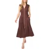 Halogenr Halogen(r) Zip-front Midi Dress In Brown
