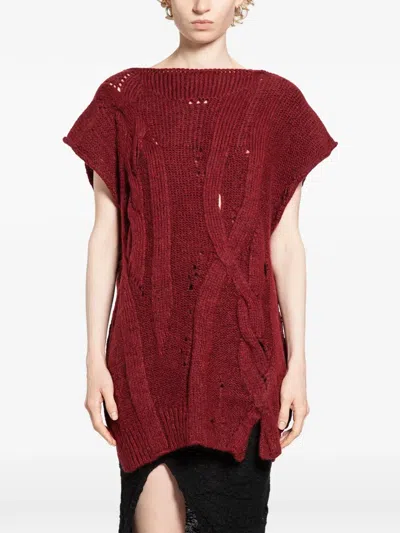 Halos Cables Vest In Red