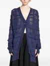 Halos Checked Cardigan In Blue
