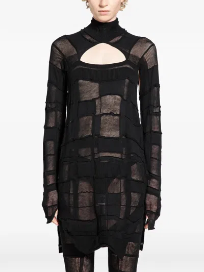 Halos Cutout Turtleneck Sweater In Black