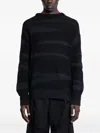Halos Striped Distressed-effect Jumper In Black