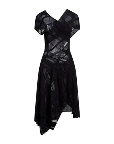 Halos Woman Midi Dress Black Size Xs/s Organic Cotton, Cashmere
