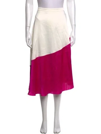 Pre-owned Halpern Colorblock Pattern Midi Length Skirt In Pink