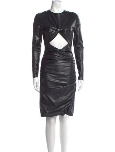 Pre-owned Halpern Crew Neck Knee-length Dress W/ Tags In Black