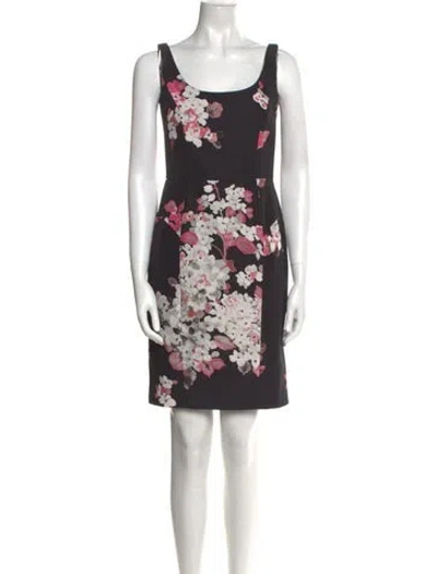 Pre-owned Halpern Floral Print Mini Dress In Multi