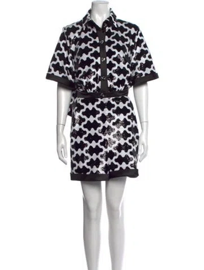 Pre-owned Halpern Graphic Print Mini Dress In Black