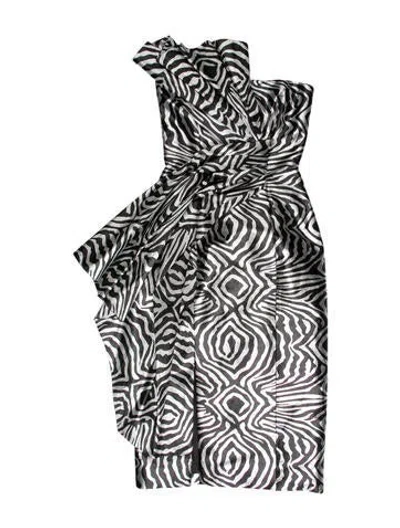 Pre-owned Halpern Printed Knee-length Dress In Multi