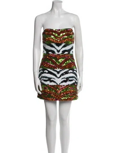 Pre-owned Halpern Printed Mini Dress In Multi