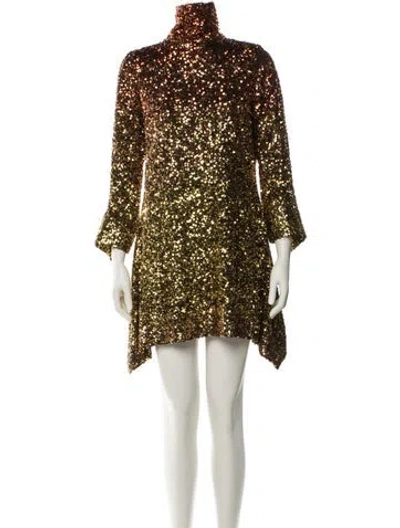 Pre-owned Halpern Printed Mini Dress In Multi