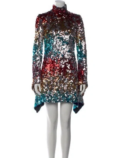 Pre-owned Halpern Printed Mini Dress In Multi