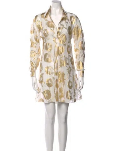 Pre-owned Halpern Printed Mini Dress In Neutral