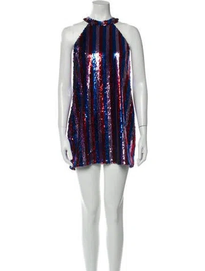 Pre-owned Halpern Printed Mini Dress In Pink