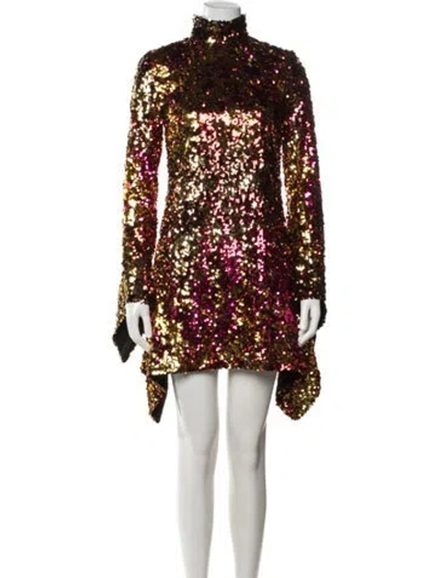 Pre-owned Halpern Printed Mini Dress W/ Tags In Multicolor
