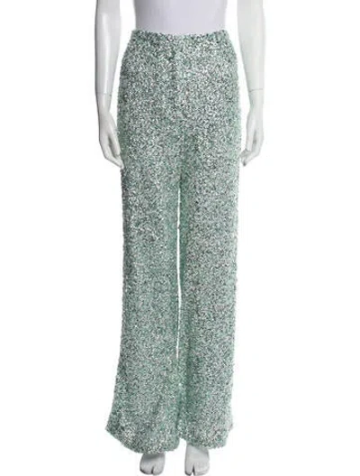 Pre-owned Halpern Wide Leg Pants In Green