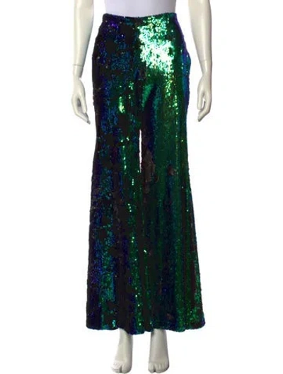 Pre-owned Halpern Wide Leg Pants In Green