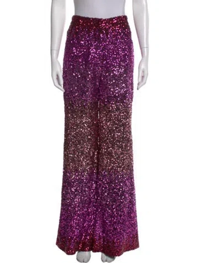 Pre-owned Halpern Wide Leg Pants In Purple