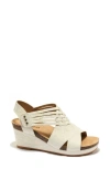 Halsa Footwear Gianna Wedge Sandal In Ivory/ Bone