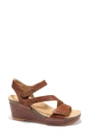 Halsa Footwear Gisella Wedge Sandal In Cognac