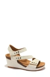 Halsa Footwear Gisella Wedge Sandal In Ivory/ Bone